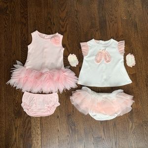 NWT Two cute pink frilly outfits for baby Size 24m